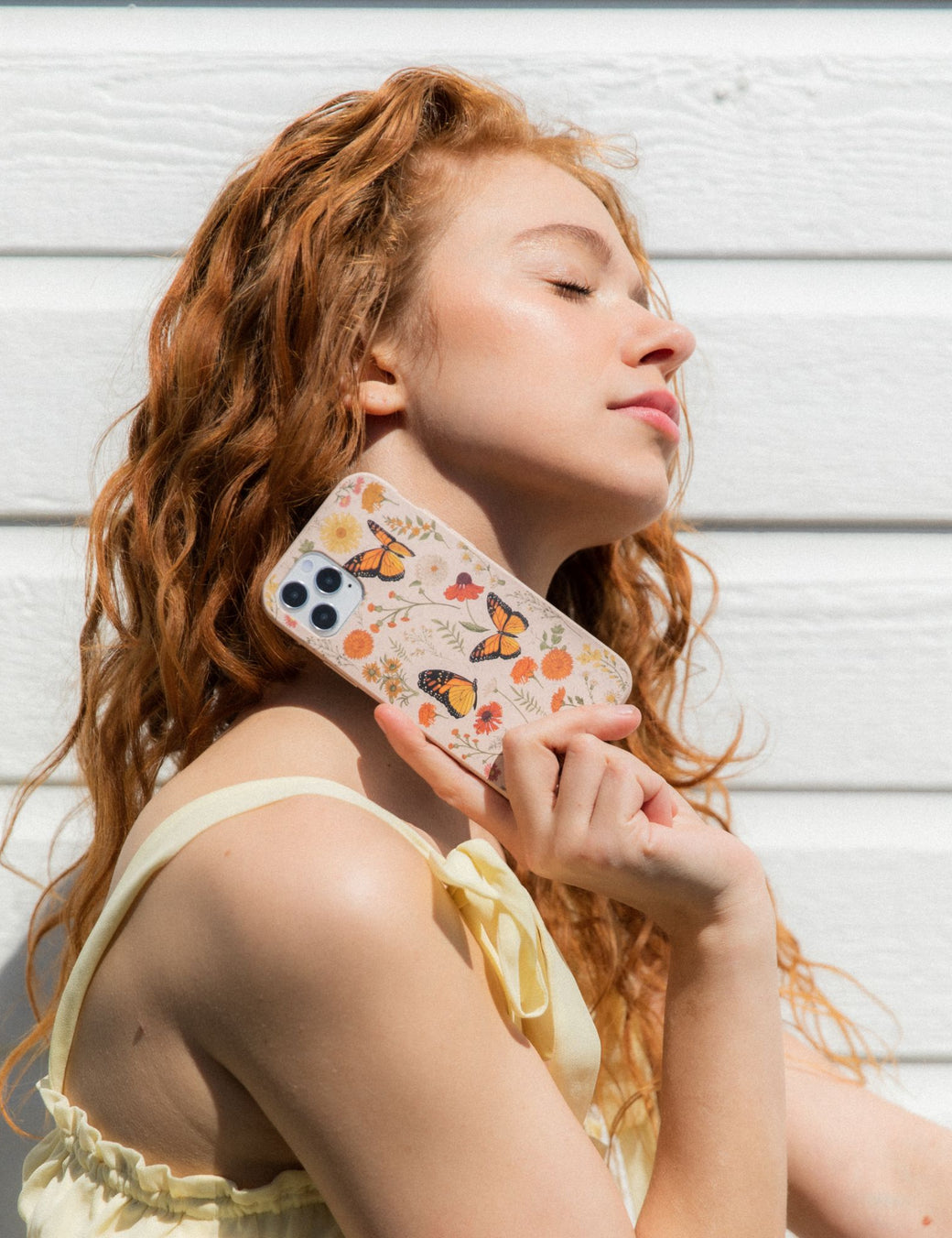 Seashell Monarch Butterfly iPhone 14 Plus Case with MagSafe Module
