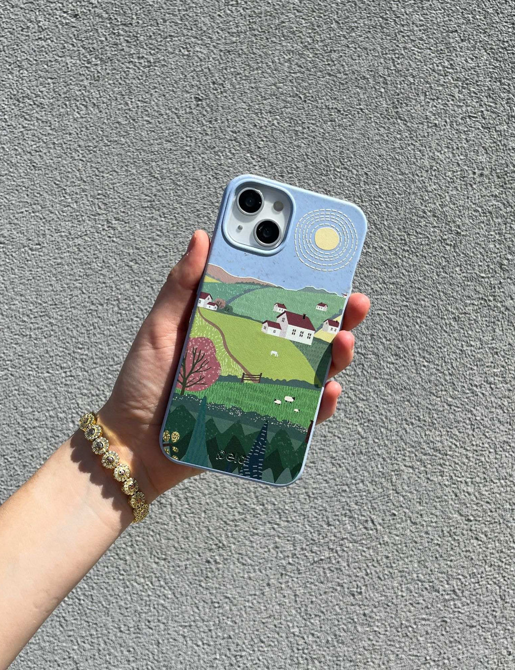 Powder Blue Sunny Countryside iPhone 13 Case