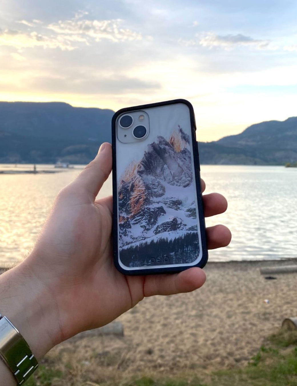 Clear Alps iPhone XR Case With Black Ridge