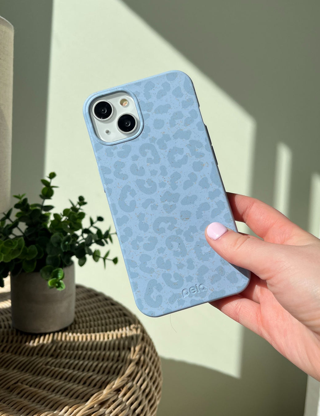 Powder Blue Sky Leopard iPhone 13 Case