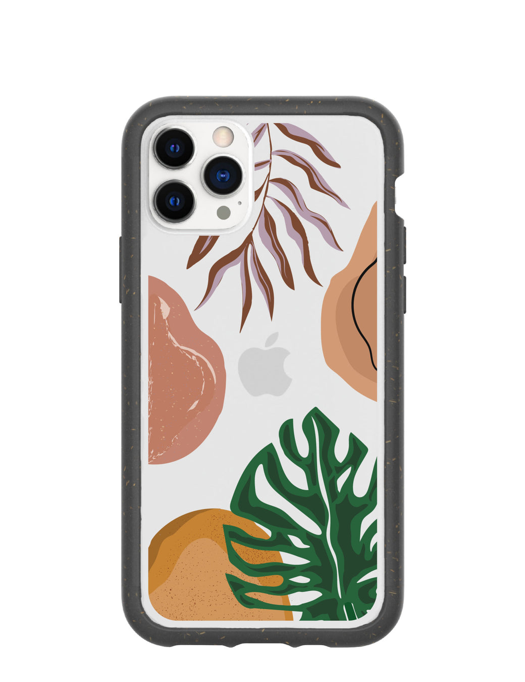 Clear Abstract Botanics iPhone 11 Pro Case With Black Ridge
