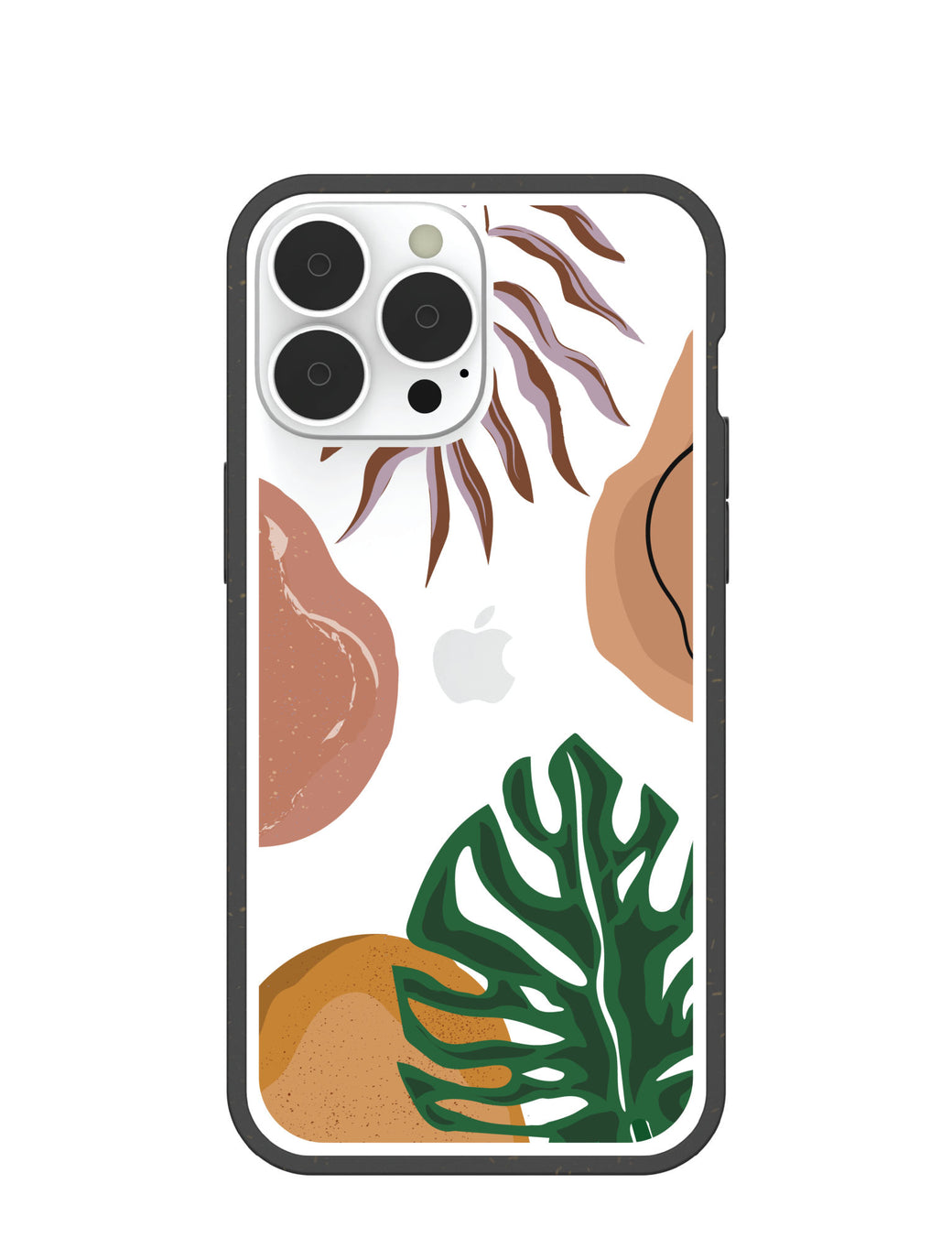 Clear Abstract Botanics iPhone 13 Pro Max Case With Black Ridge