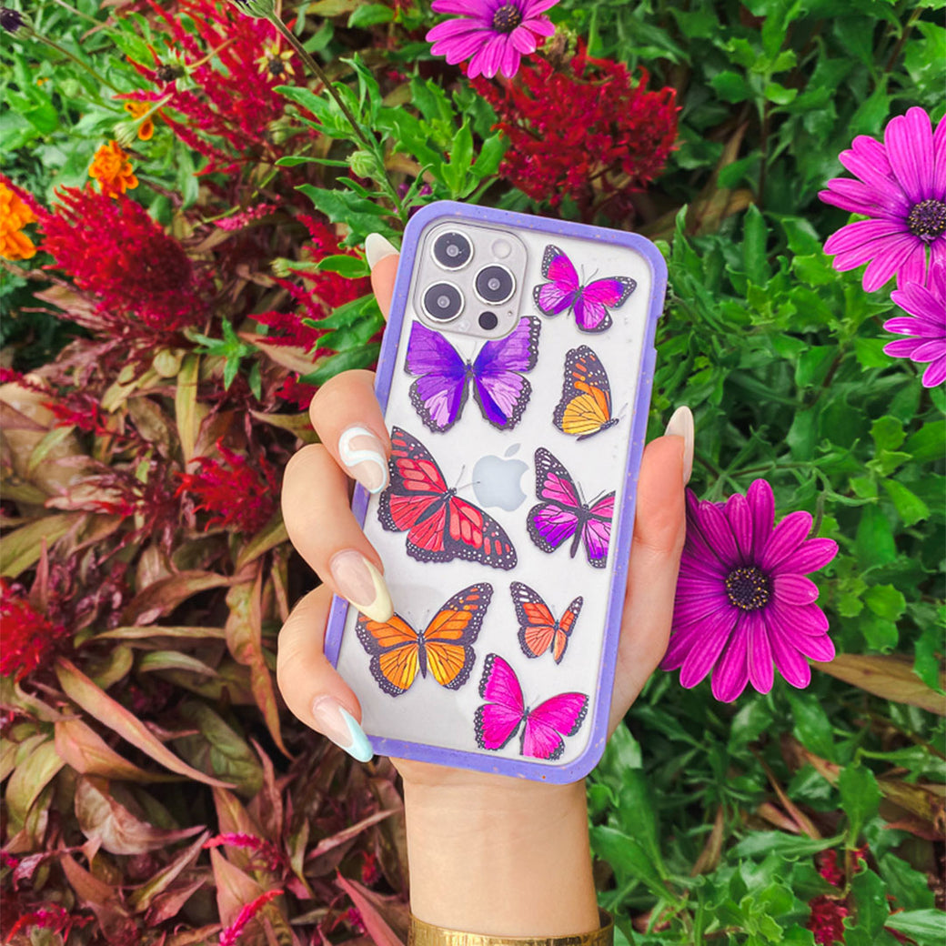Clear Butterfly Sky iPhone 12 Pro Max Case With Lavender Ridge