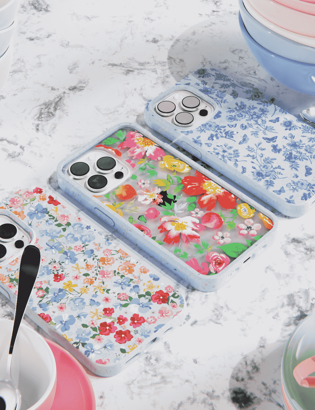 Powder Blue Fleurs iPhone 11 Case