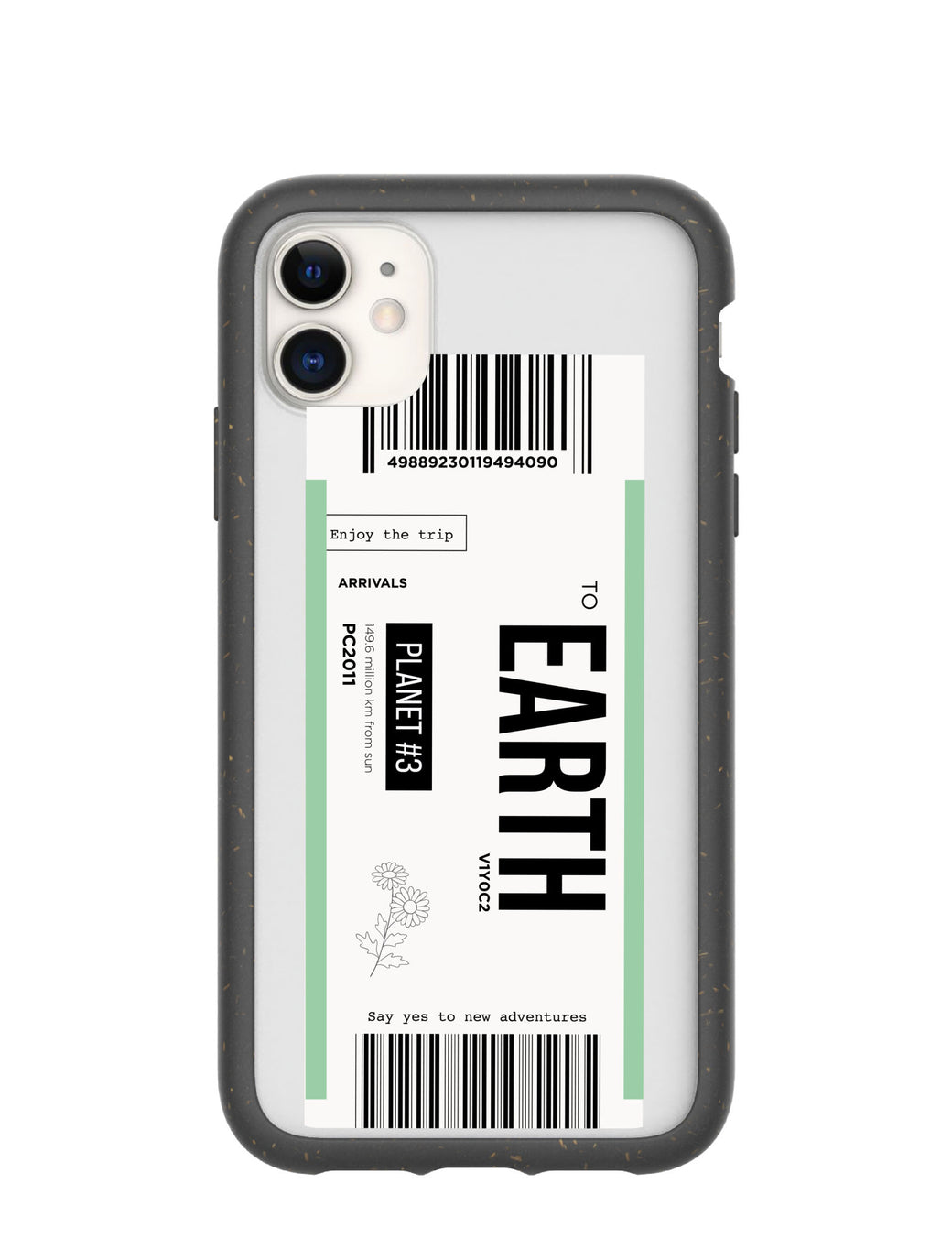 Clear Earthbound iPhone 11 Case With Black Ridge