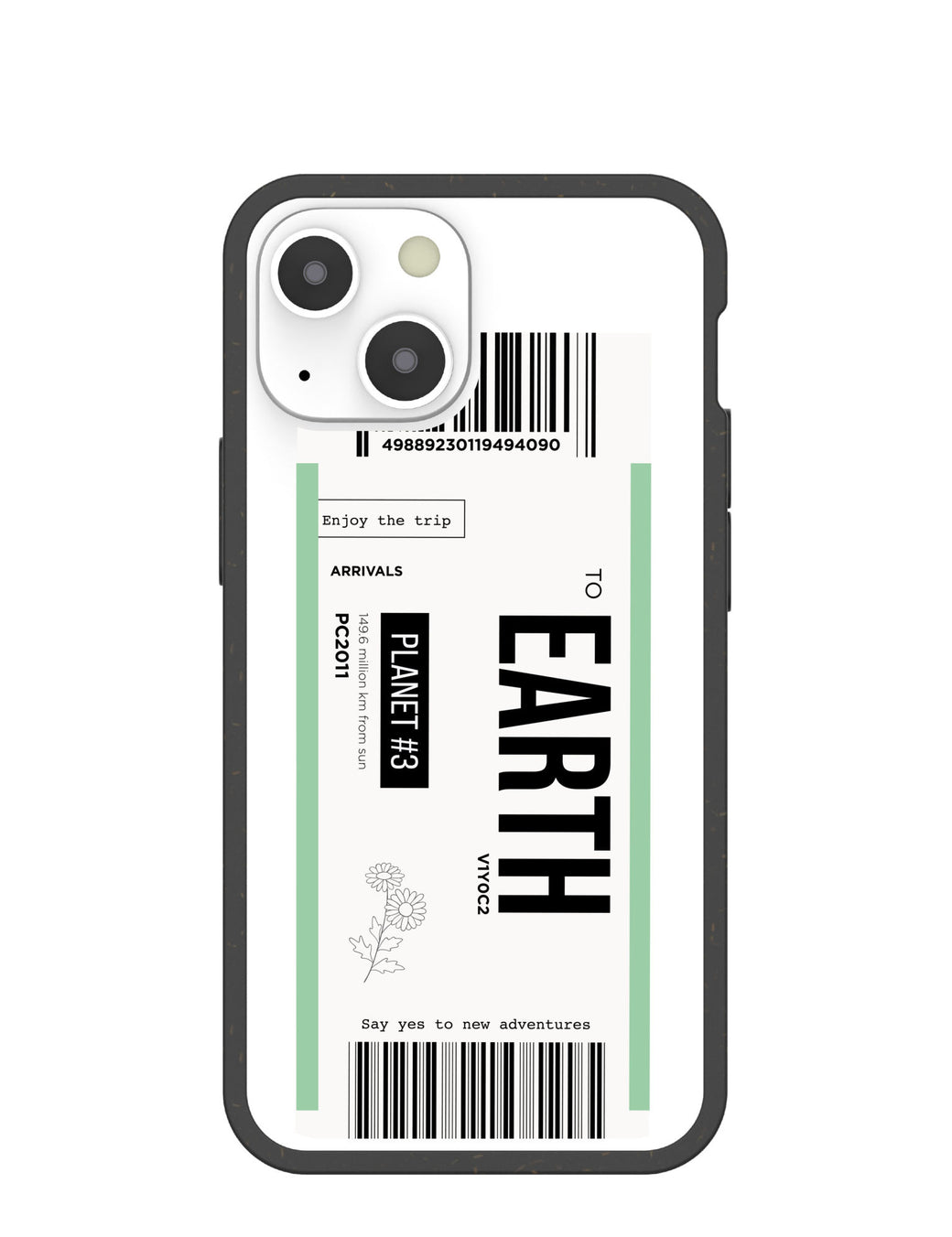 Clear Earthbound iPhone 13 Mini Case With Black Ridge