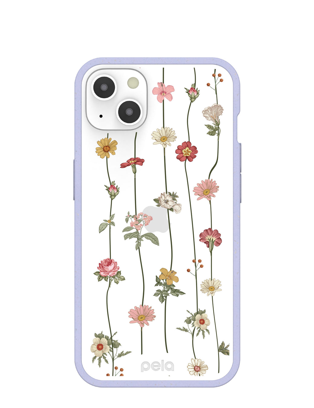 Clear Floral Vines iPhone 13 Case With Lavender Ridge