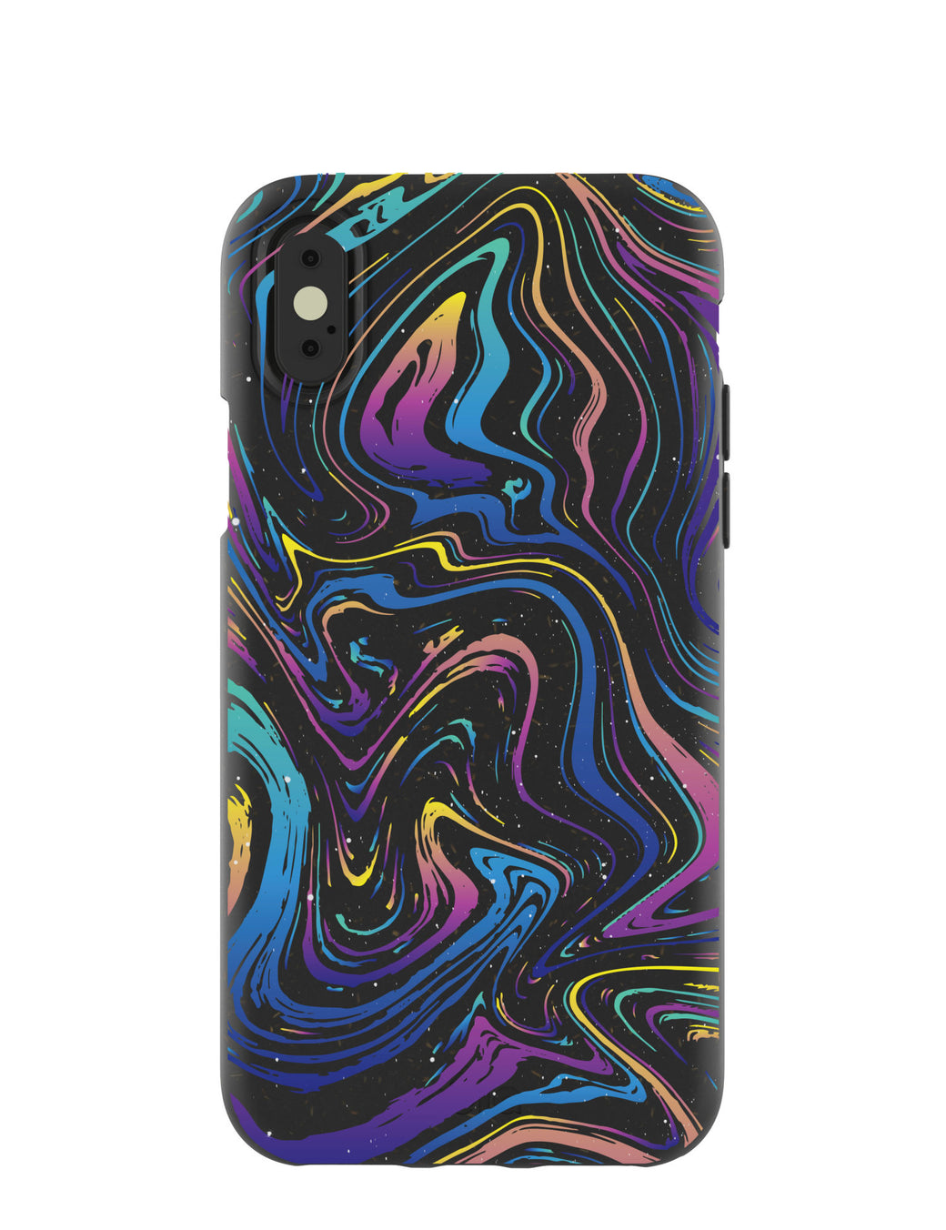 Black Galaxy Swirls iPhone X Case