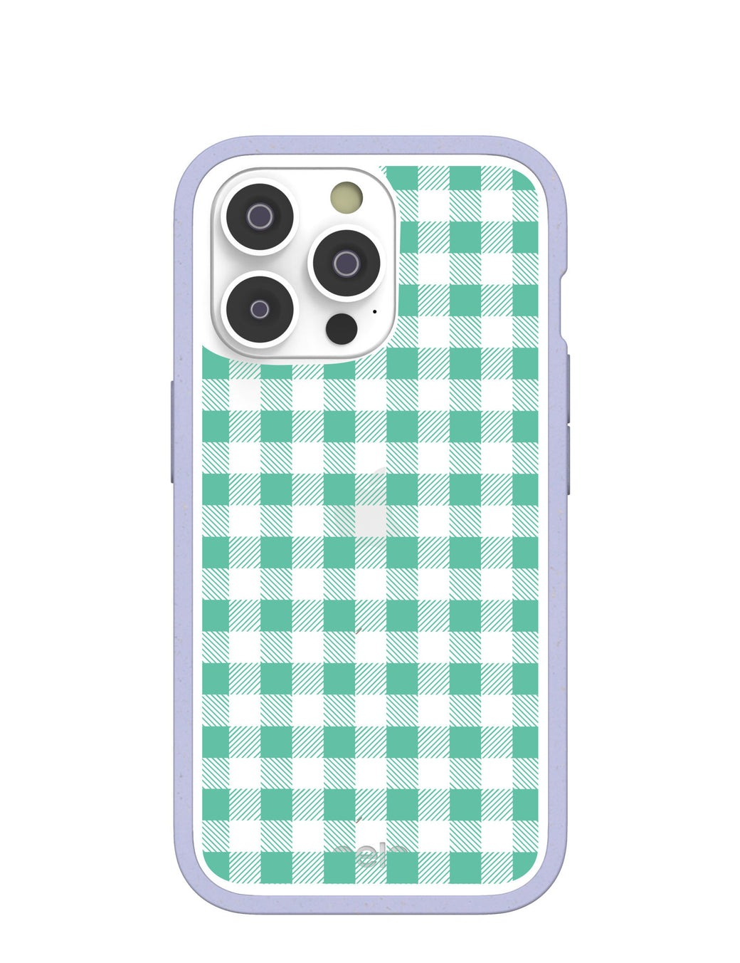 Clear Green Gingham iPhone 14 Pro Case With Lavender Ridge