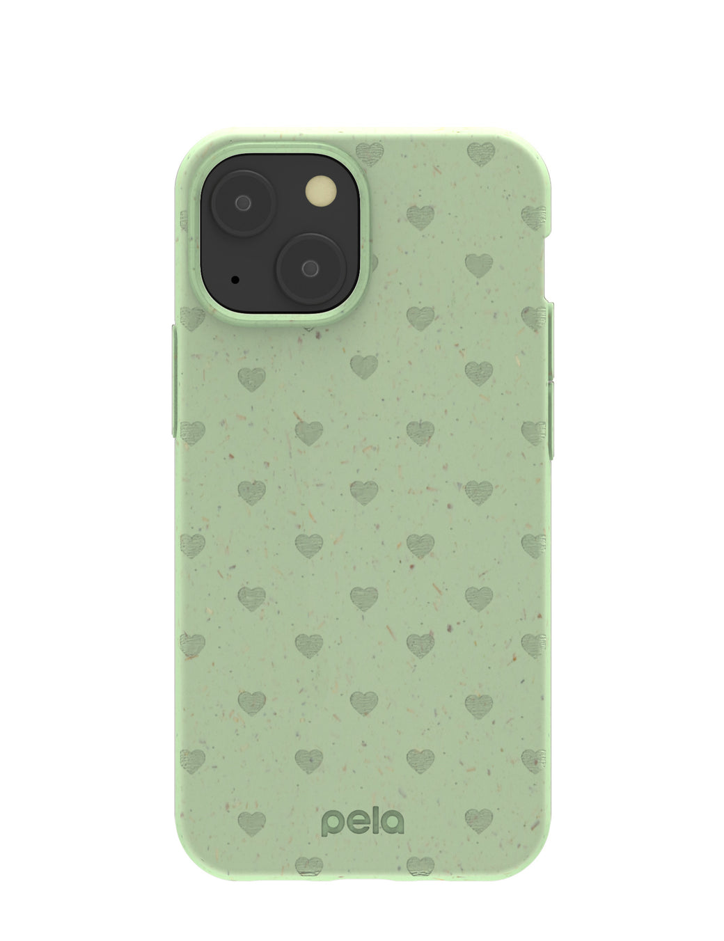 Sage Green Hearts iPhone 13 Mini Case