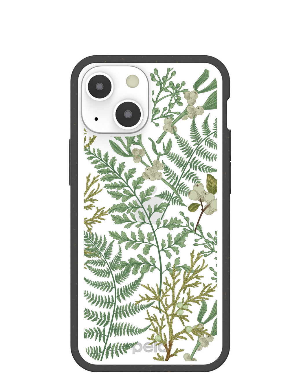 Clear Herbarium iPhone 13 Mini Case With Black Ridge