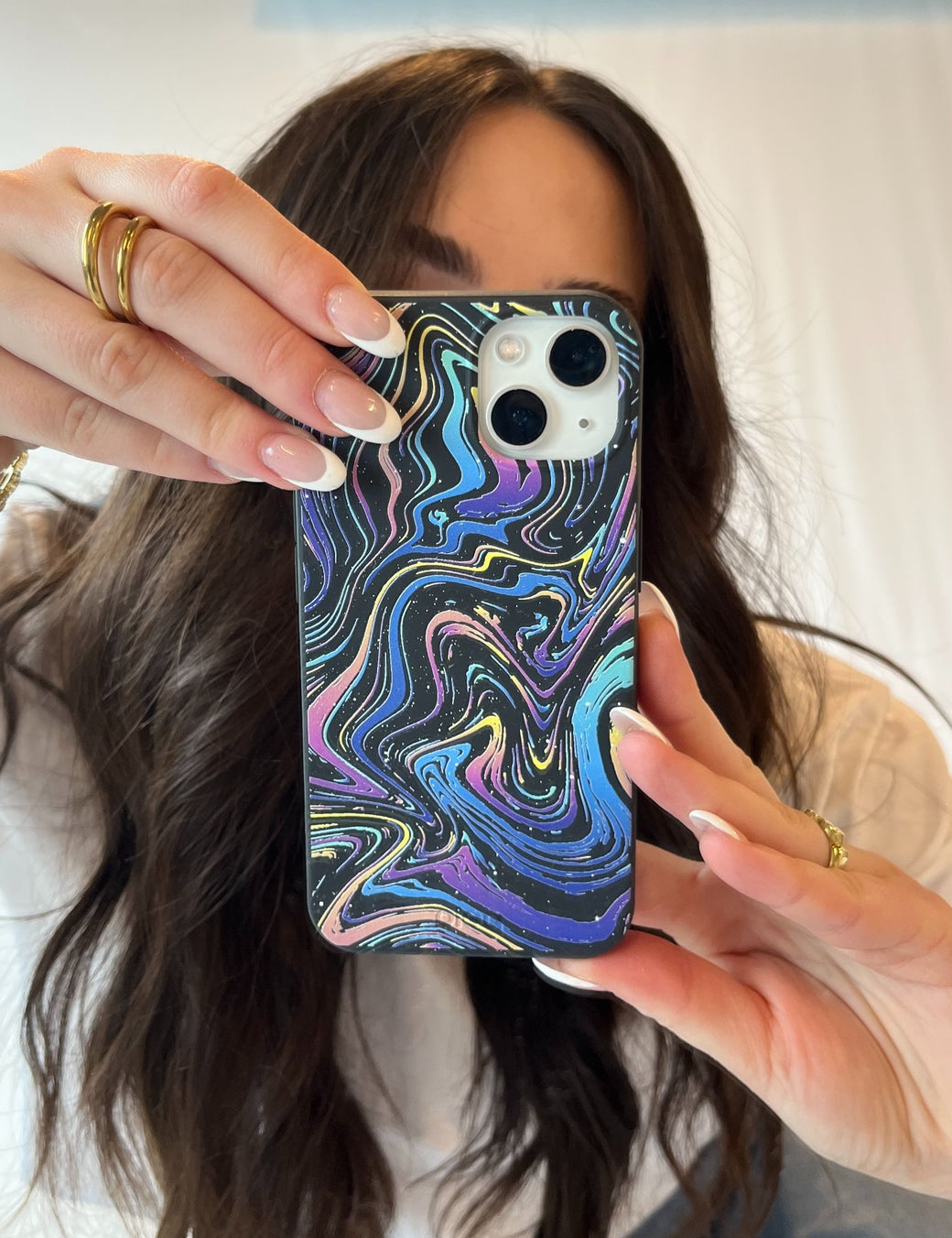 Black Galaxy Swirls iPhone 13 Pro Max Case