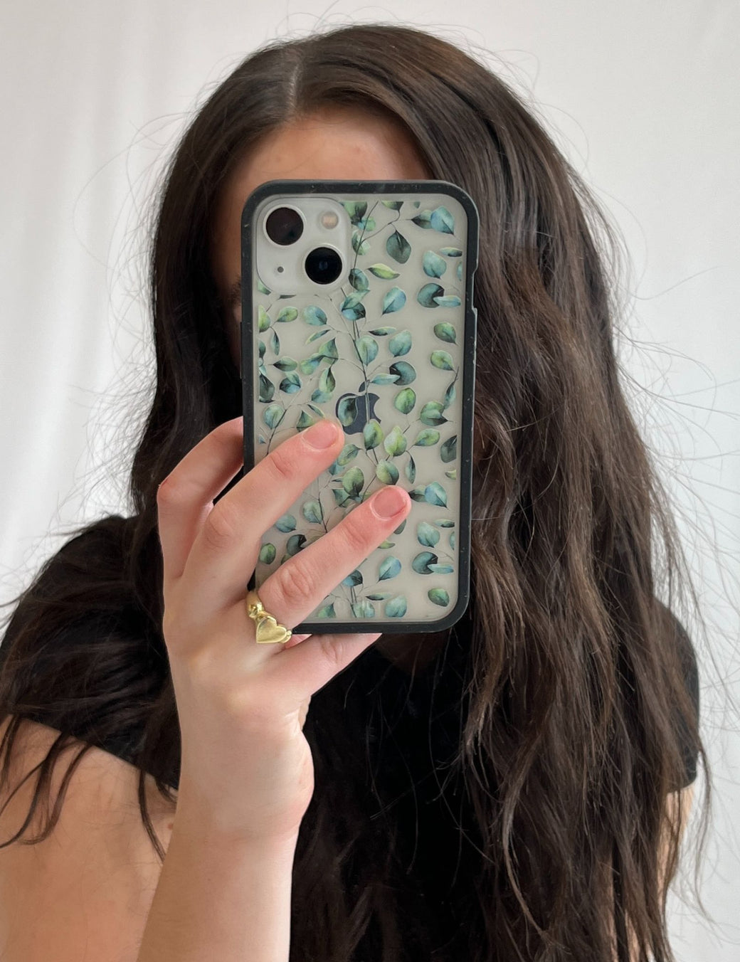 Clear Eucalyptus iPhone 13 Pro Case With Black Ridge