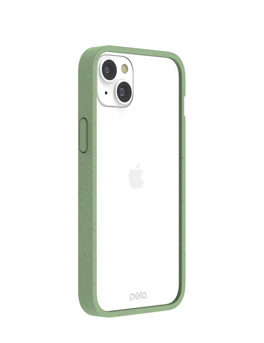 Clear iPhone 14 Plus Case with Sage Green Ridge