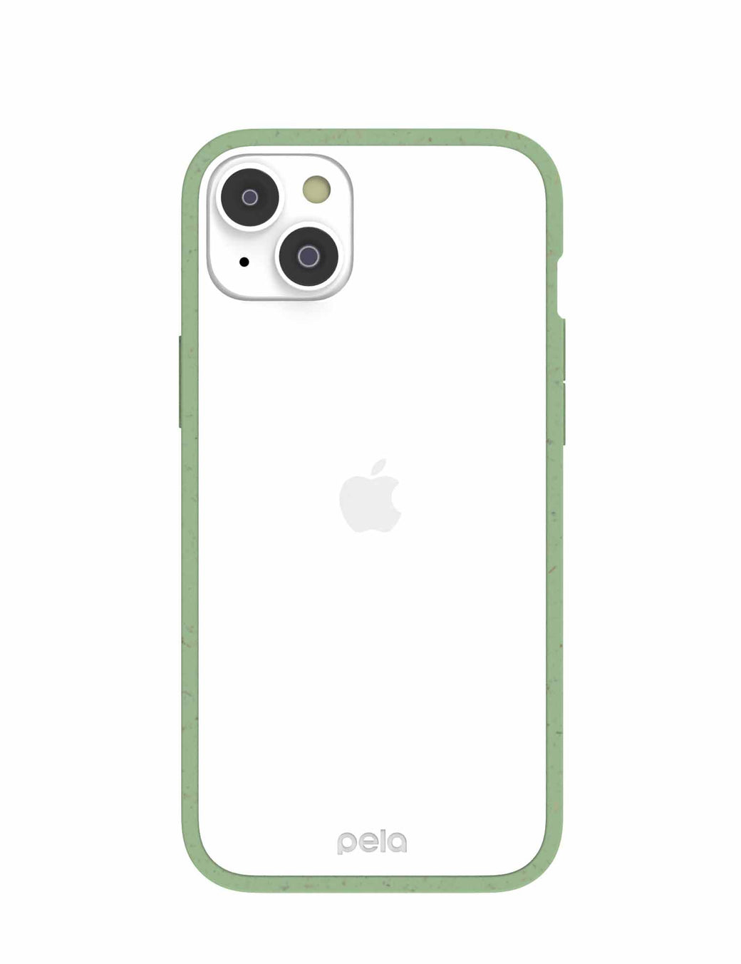 Clear iPhone 14 Plus Case with Sage Green Ridge