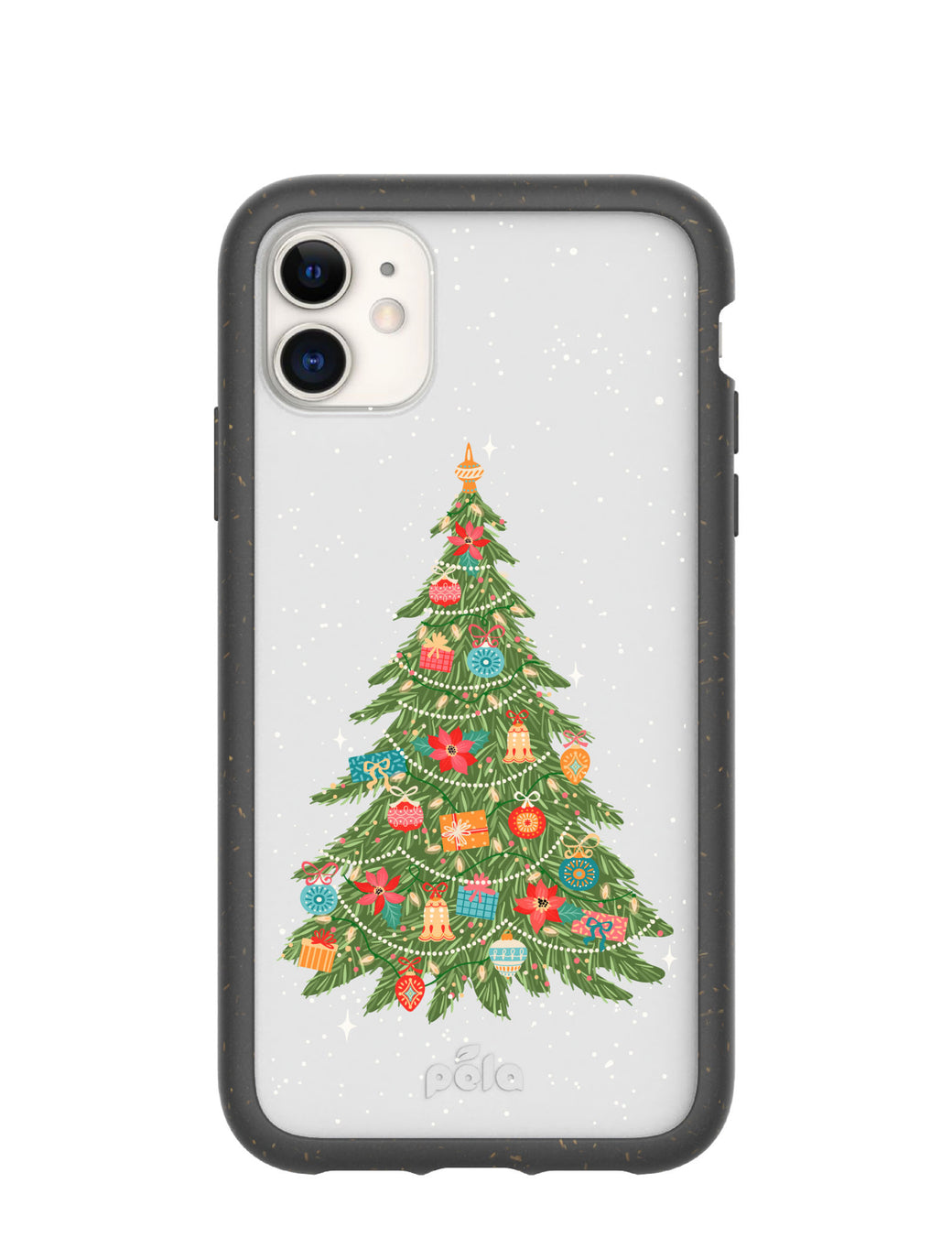 Clear Merry and Bright iPhone 11 Case With Black Ridge
