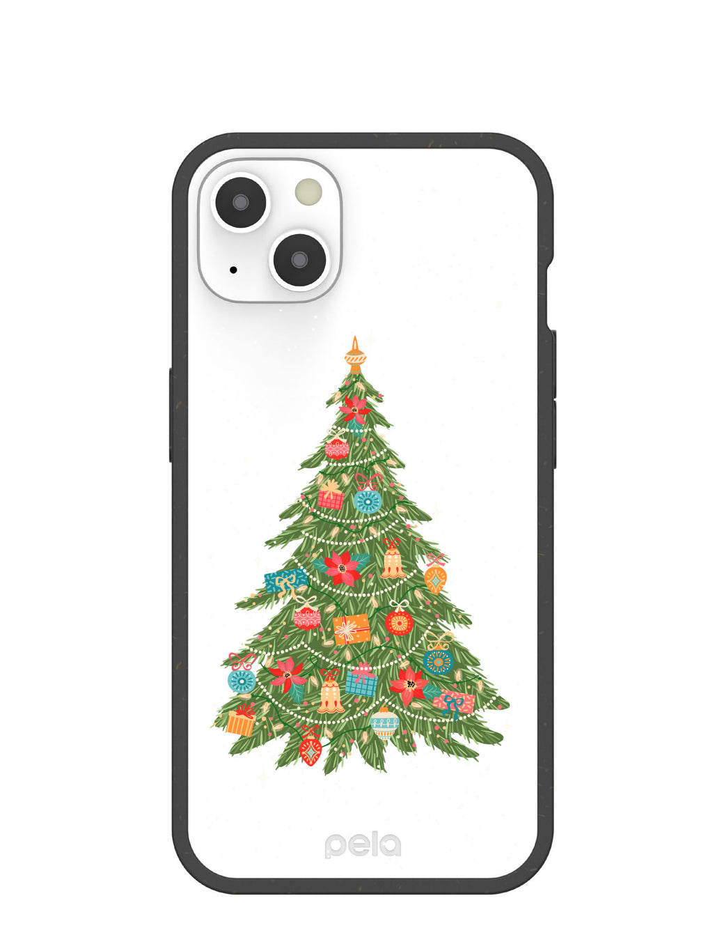 Clear Merry and Bright iPhone 13 Case With Black Ridge