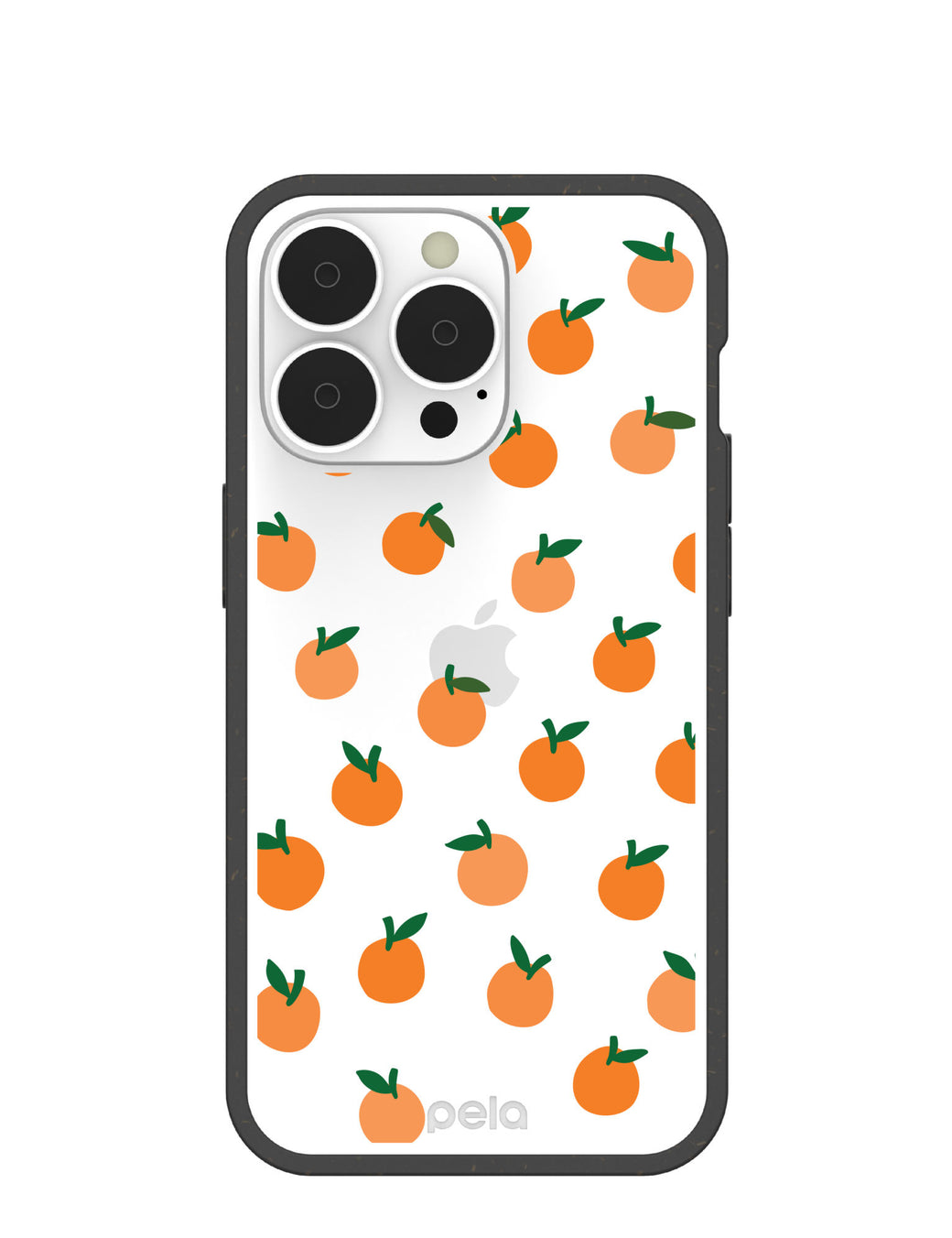 Clear Oranges iPhone 13 Pro Case With Black Ridge