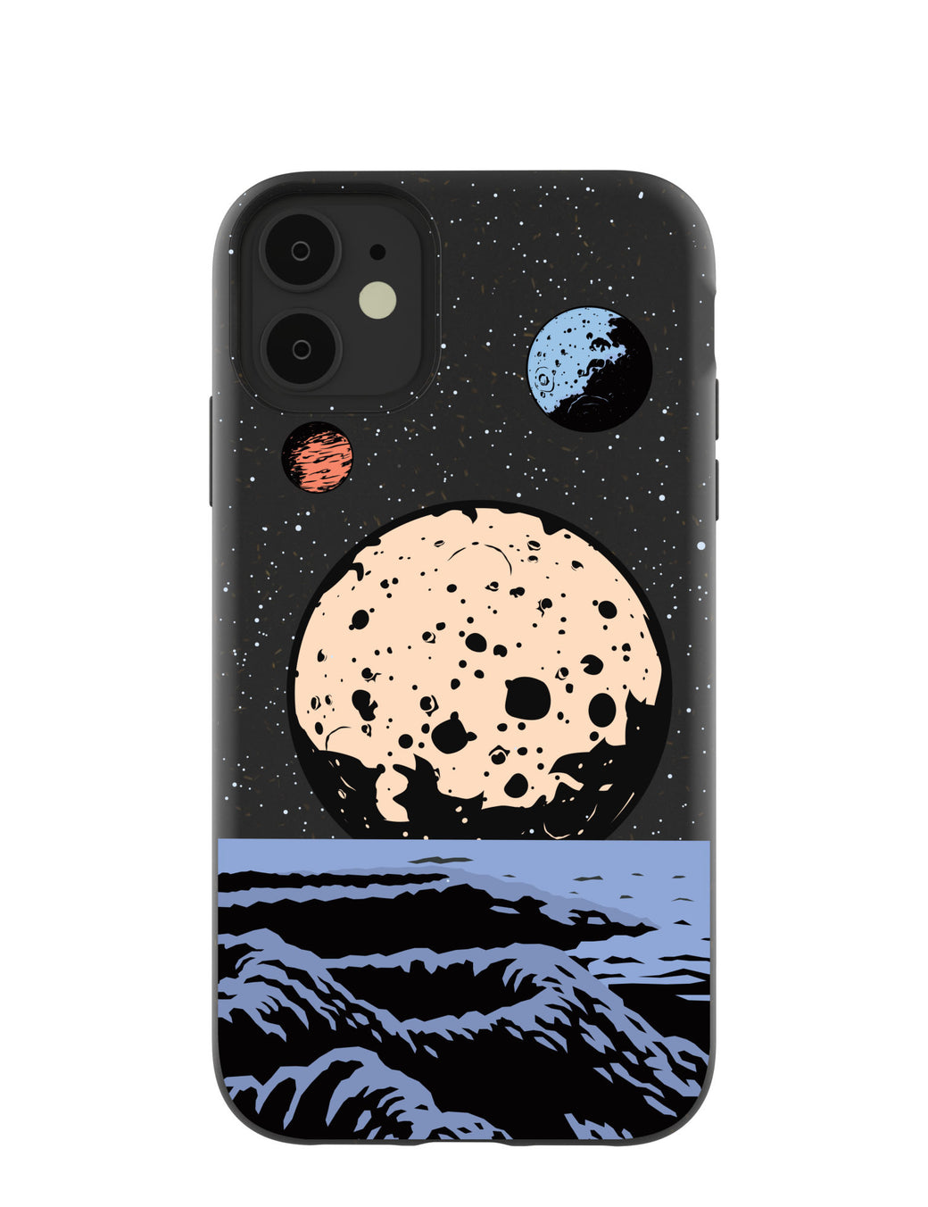 Black Retro Moon iPhone 11 Case
