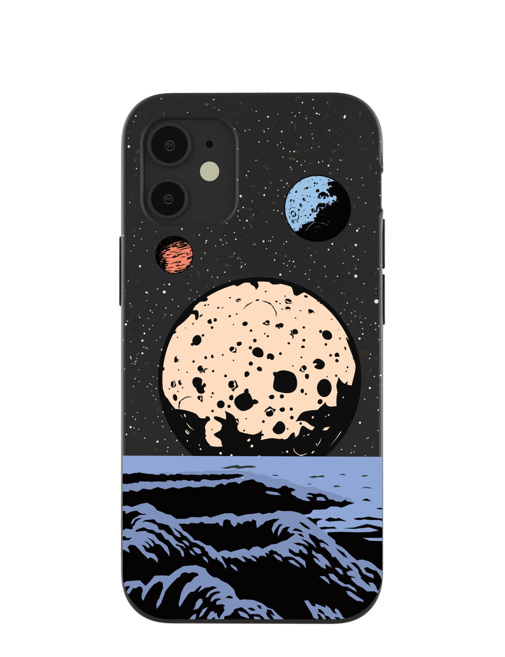 Black Retro Moon iPhone 12 Mini Case