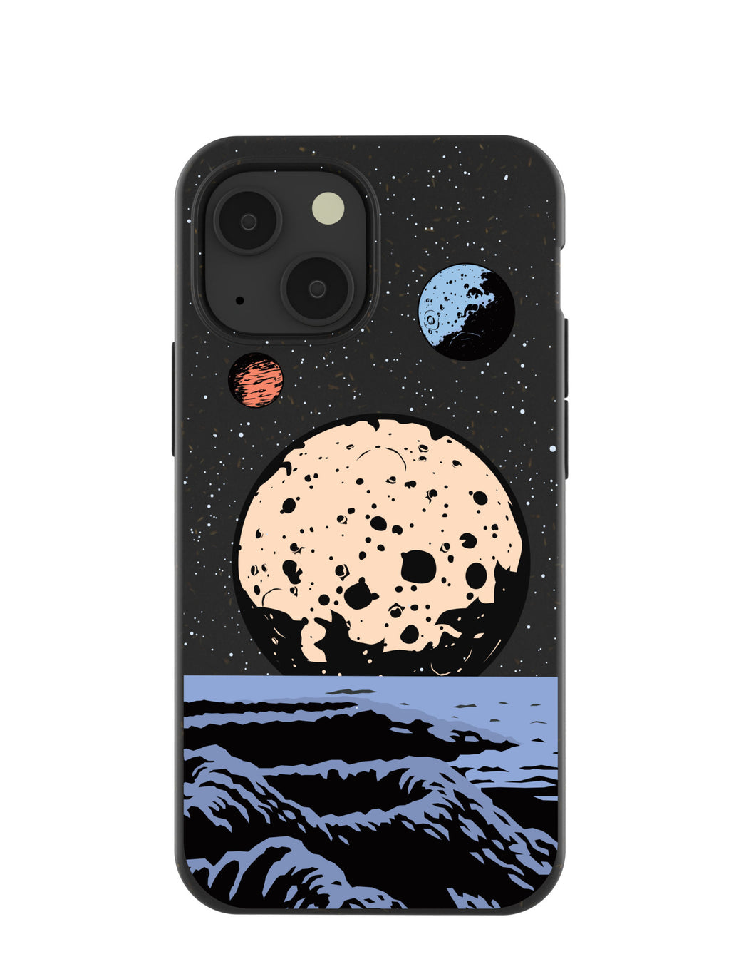 Black Retro Moon iPhone 13 Mini Case