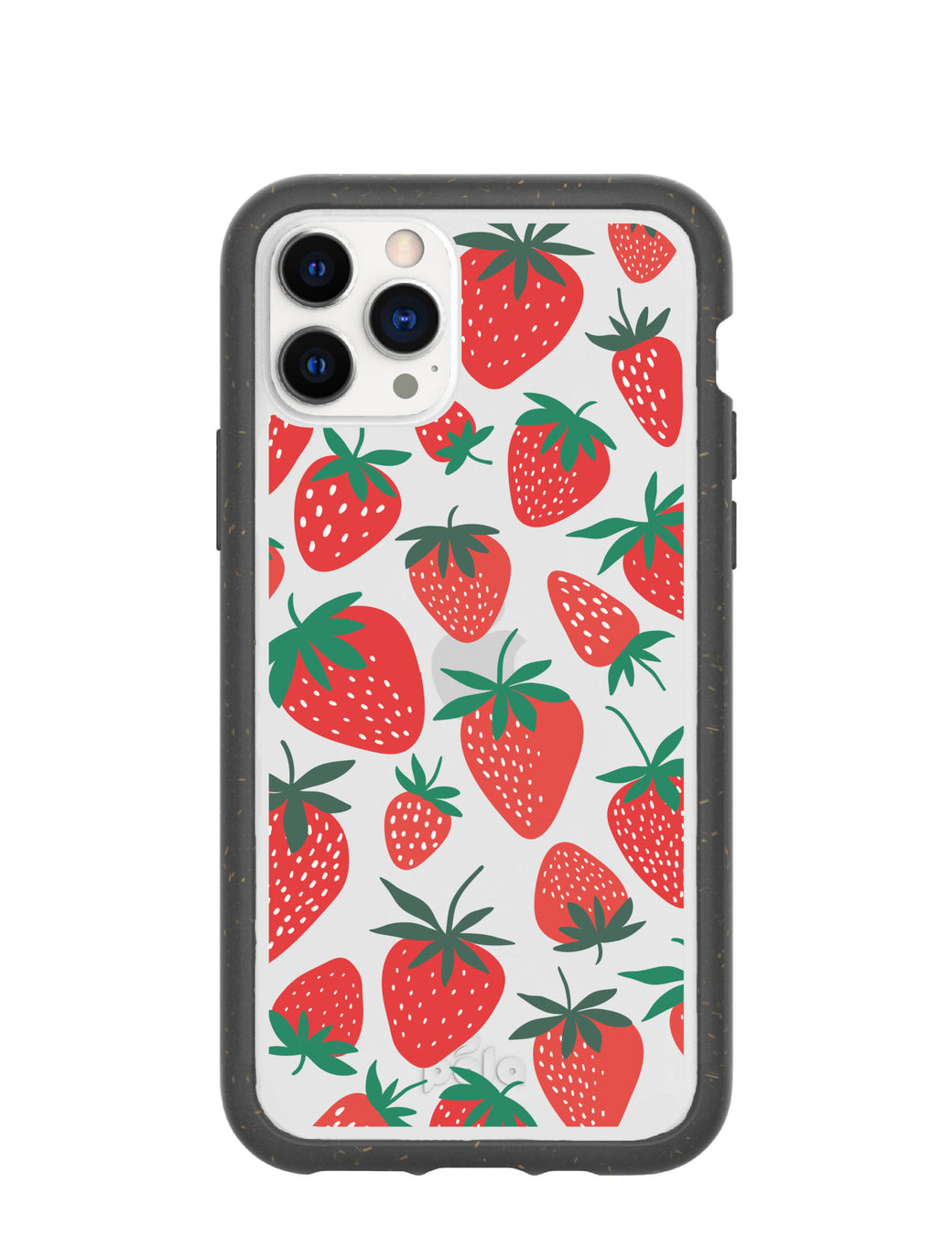 Clear Strawberries iPhone 11 Pro Case With Black Ridge