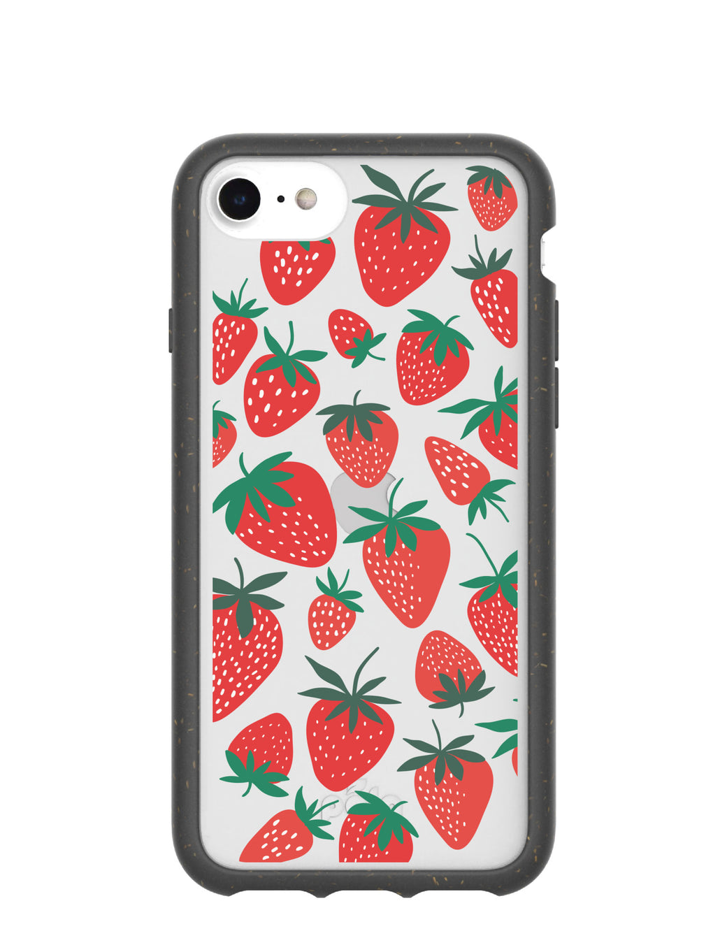 Clear Strawberries iPhone 6/6s/7/8/SE Case With Black Ridge