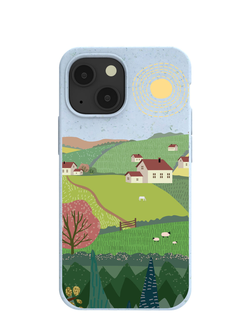 Powder Blue Sunny Countryside iPhone 13 Mini Case
