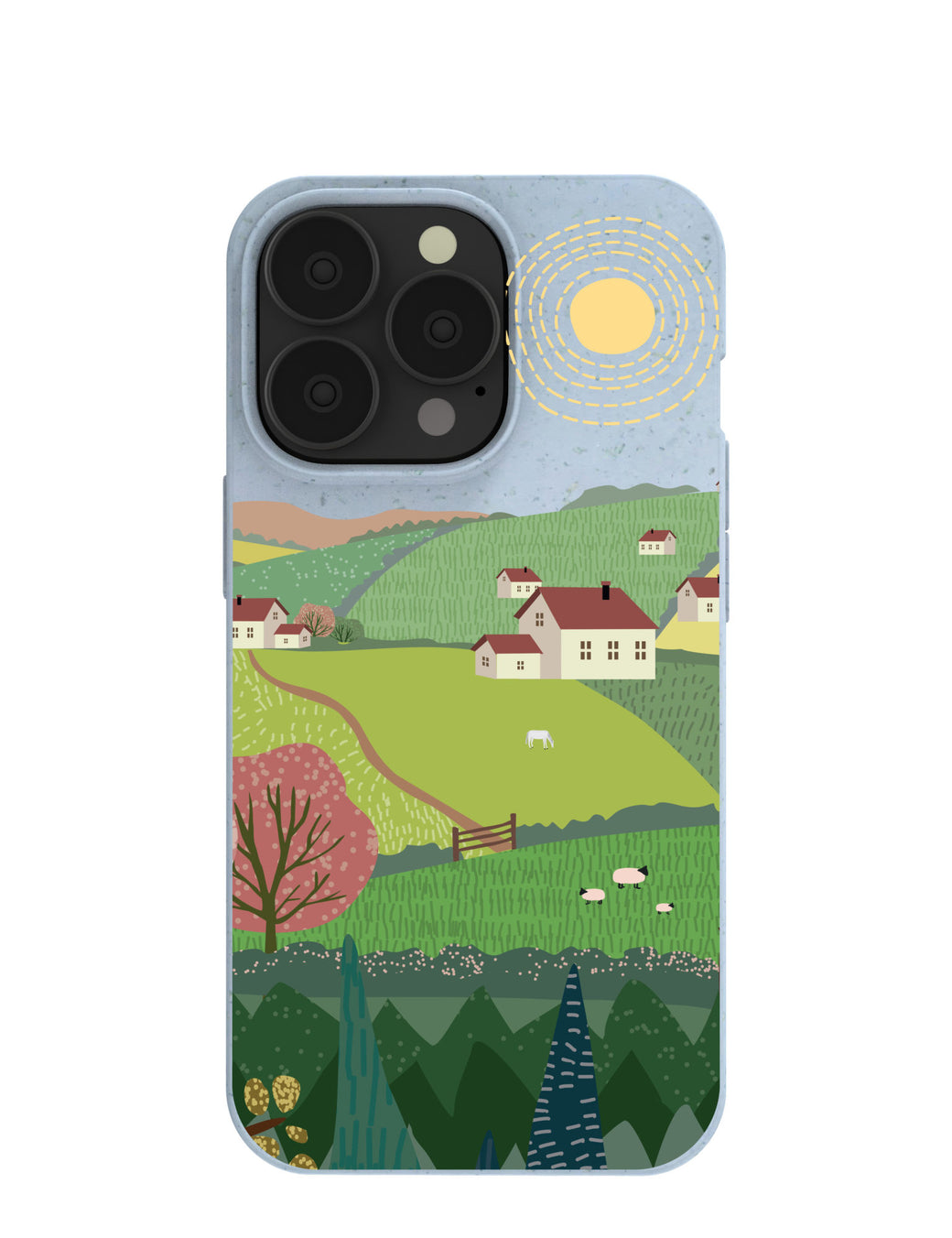 Powder Blue Sunny Countryside iPhone 13 Pro Case