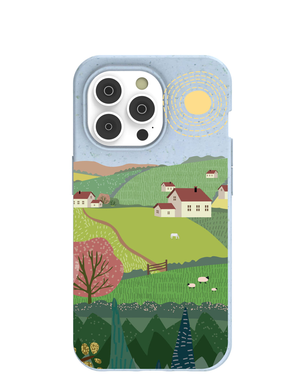 Powder Blue Sunny Countryside iPhone 14 Pro Case with MagSafe Module