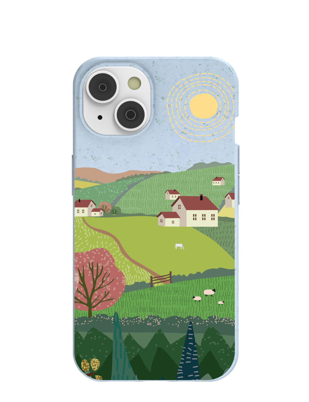 Powder Blue Sunny Countryside iPhone 14 Case with MagSafe Module