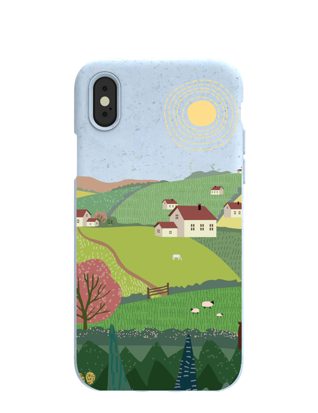 Powder Blue Sunny Countryside iPhone X Case