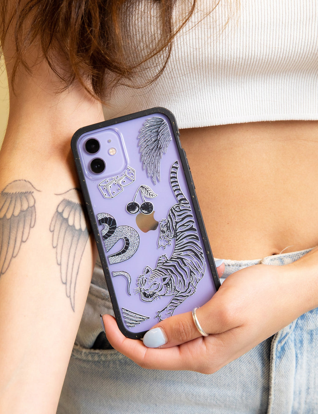 Clear Tiger Luck iPhone XR Case With Black Ridge