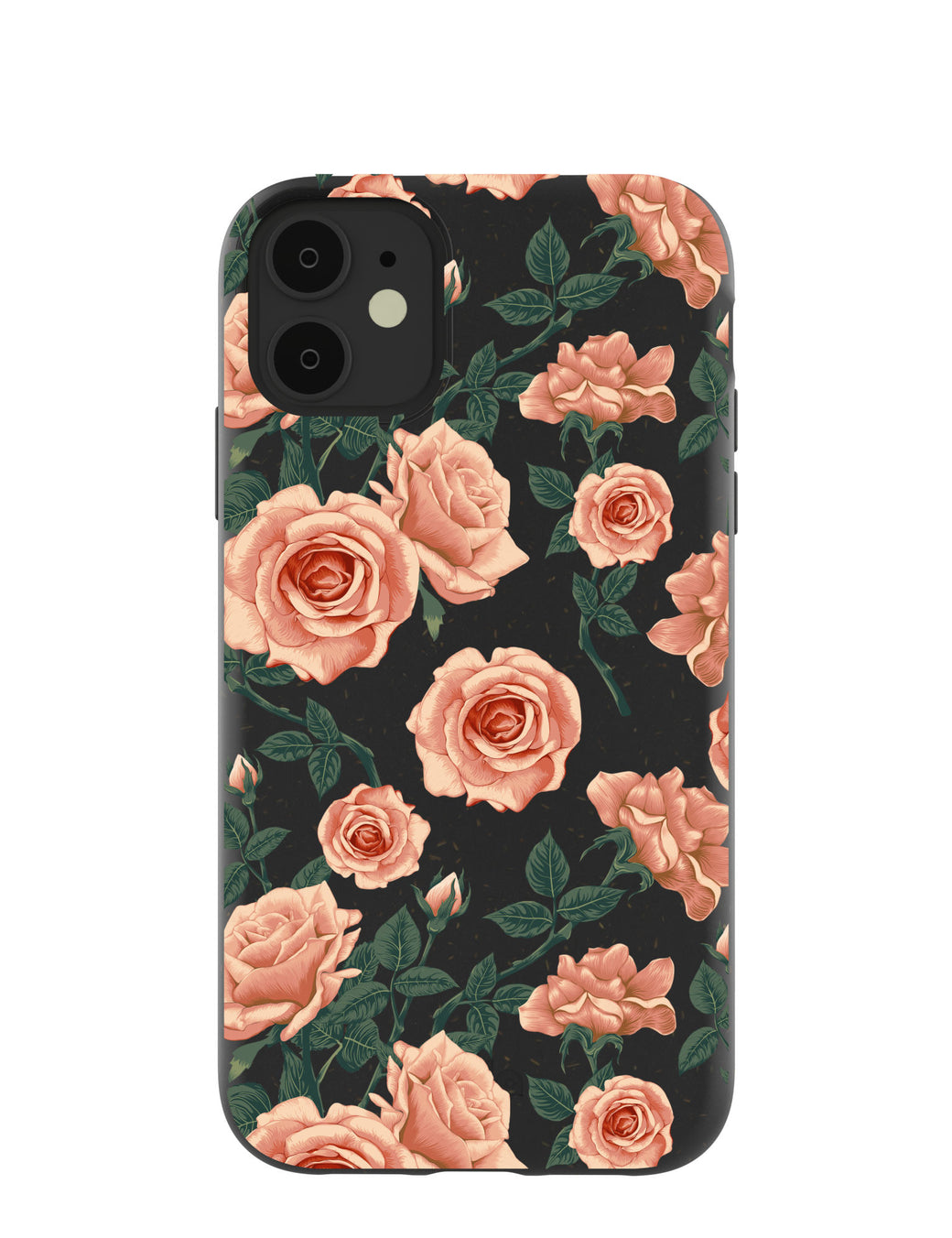 Black Vintage roses iPhone 11 Case