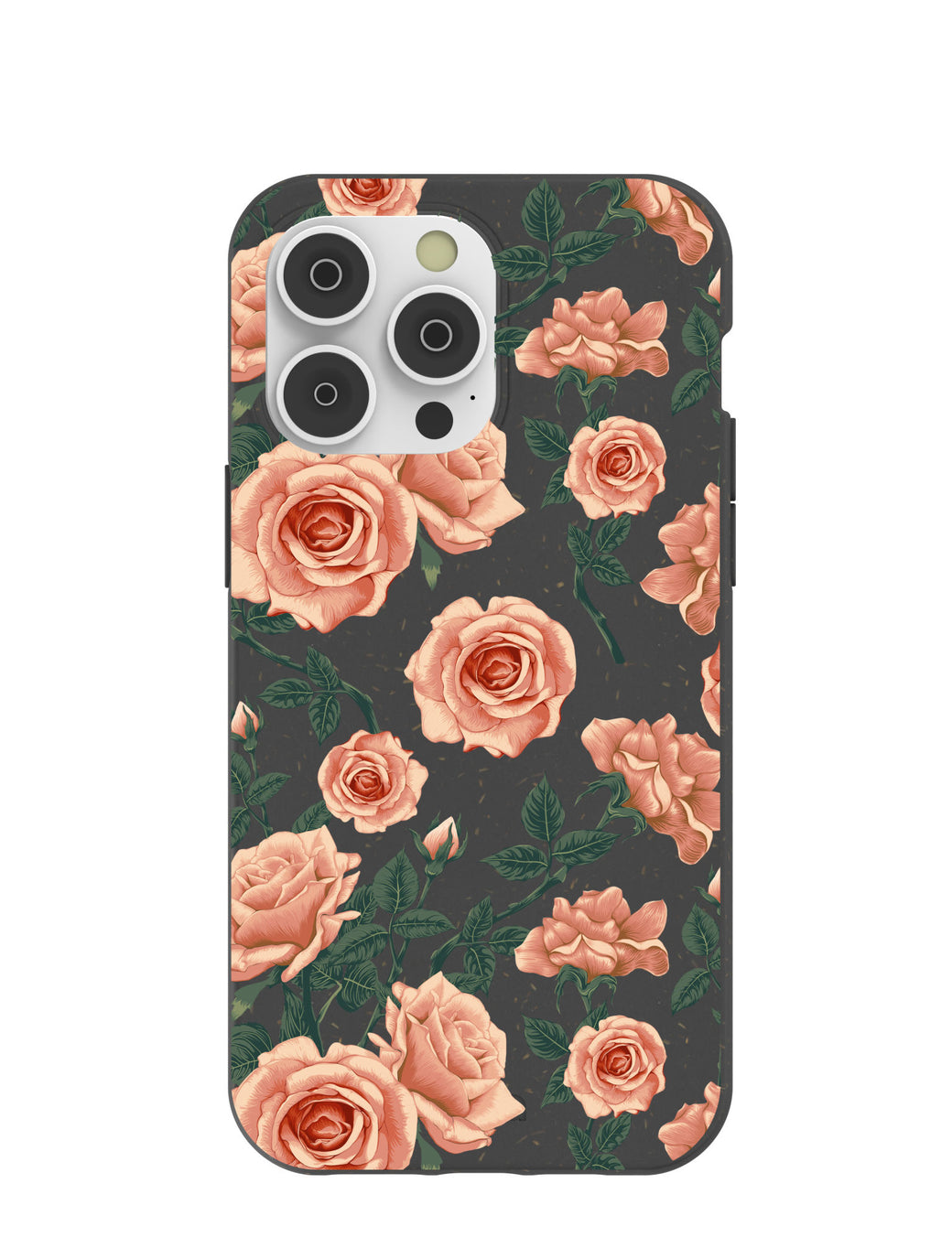 Black Vintage roses iPhone 14 Pro Max Case with MagSafe Module