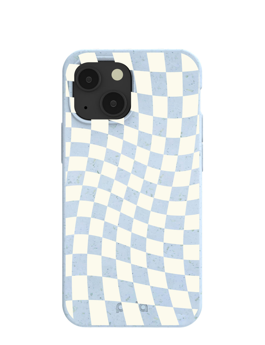Powder Blue Warped Checkers iPhone 13 Mini Case