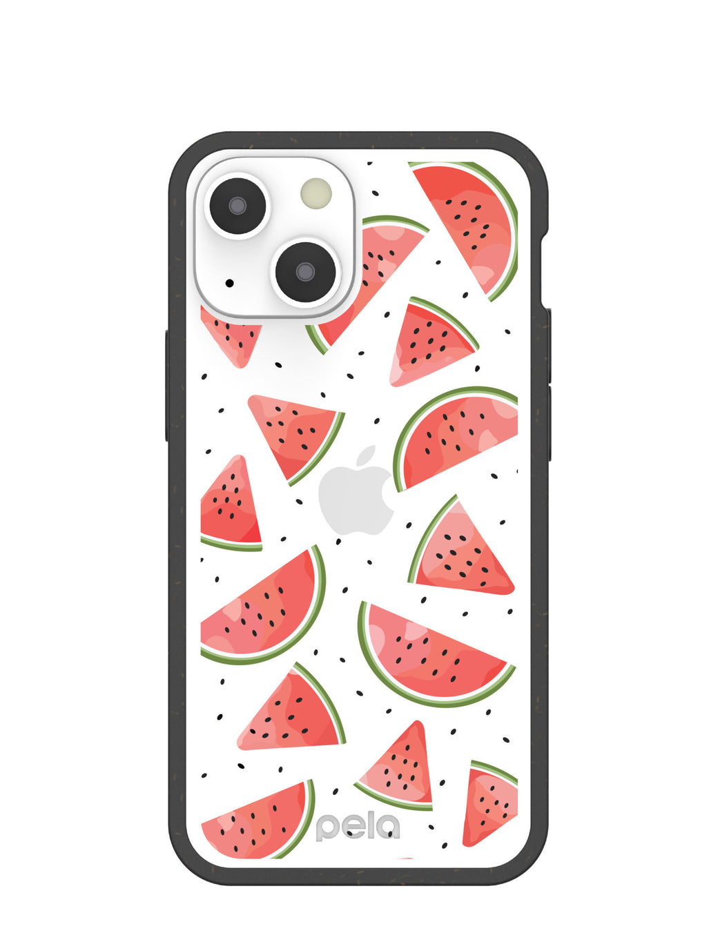 Clear Watermelon iPhone 13 Mini Case With Black Ridge