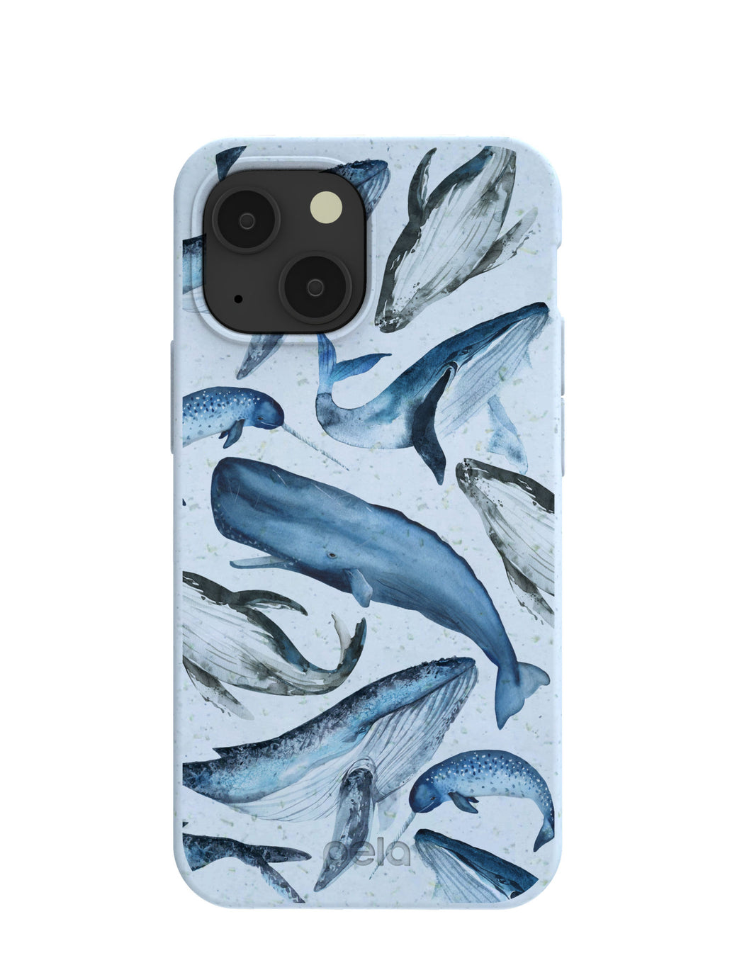 Powder Blue Whales iPhone 13 Mini Case