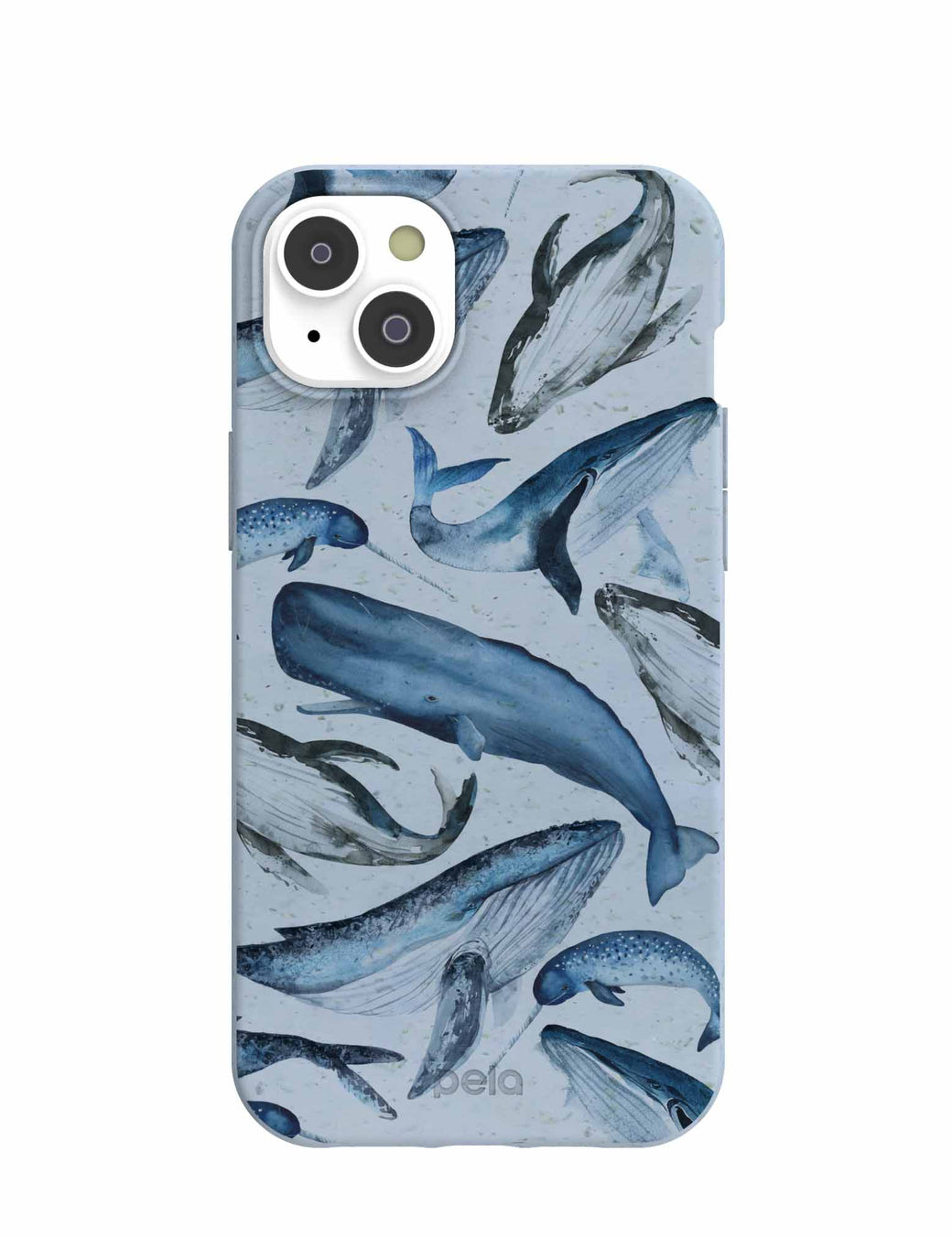 Powder Blue Whales iPhone 14 Plus Case with MagSafe Module