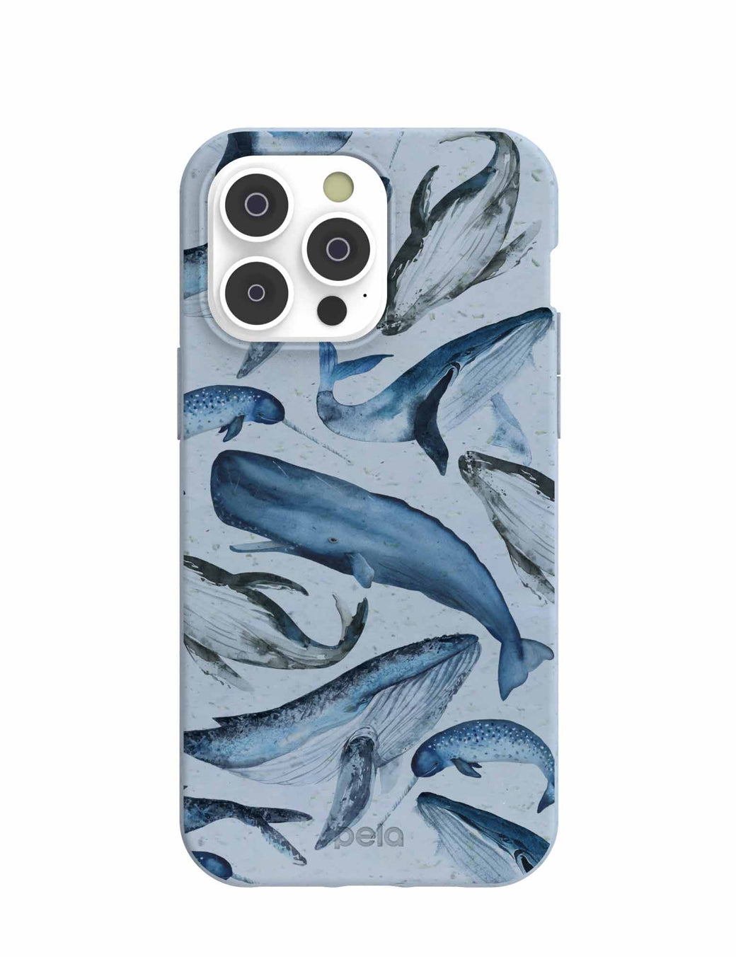 Powder Blue Whales iPhone 14 Pro Max Case with MagSafe Module