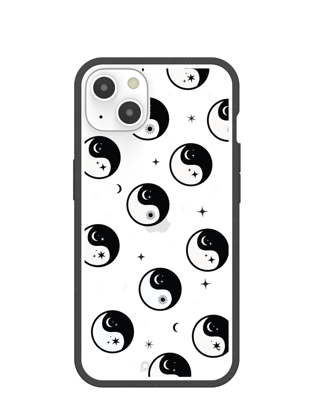 Clear Yin Yang Dreams iPhone 13 Case With Black Ridge