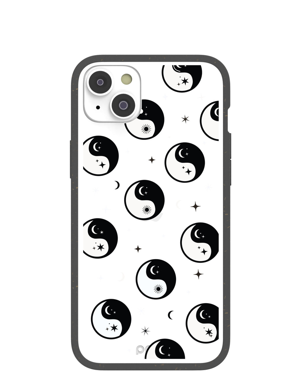 Clear Yin Yang Dreams iPhone 14 Plus Case With Black Ridge